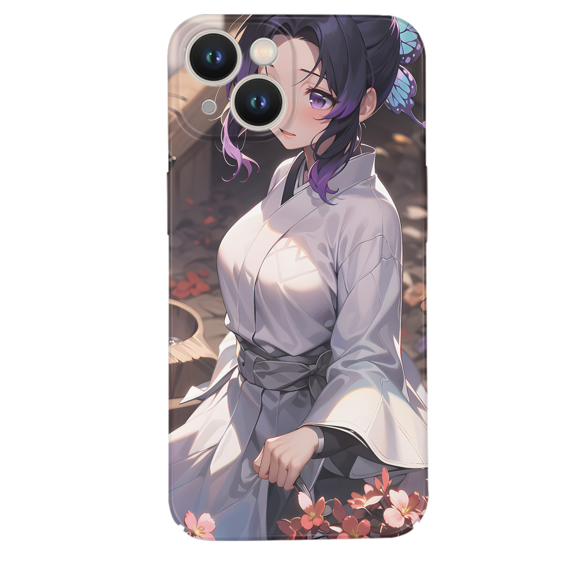 （画像用） 鬼滅の刃（きめつのやいば）蟲柱-胡蝶 しのぶ／こちょう しのぶ Kochou Shinobu 【iPhone 14シリーズ対応】ハードケース